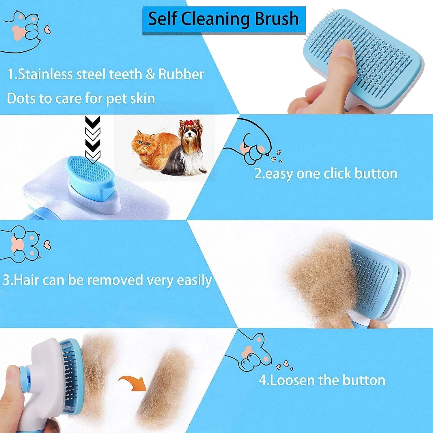 不锈鋼毛孩毛髮刷 - 竉物用品